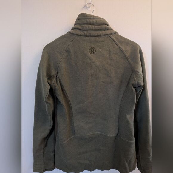 Lululemon Radiant II Zip Sweatshirt Jacket heathered fatigue green 6 W4A0WS - Picture 8 of 9